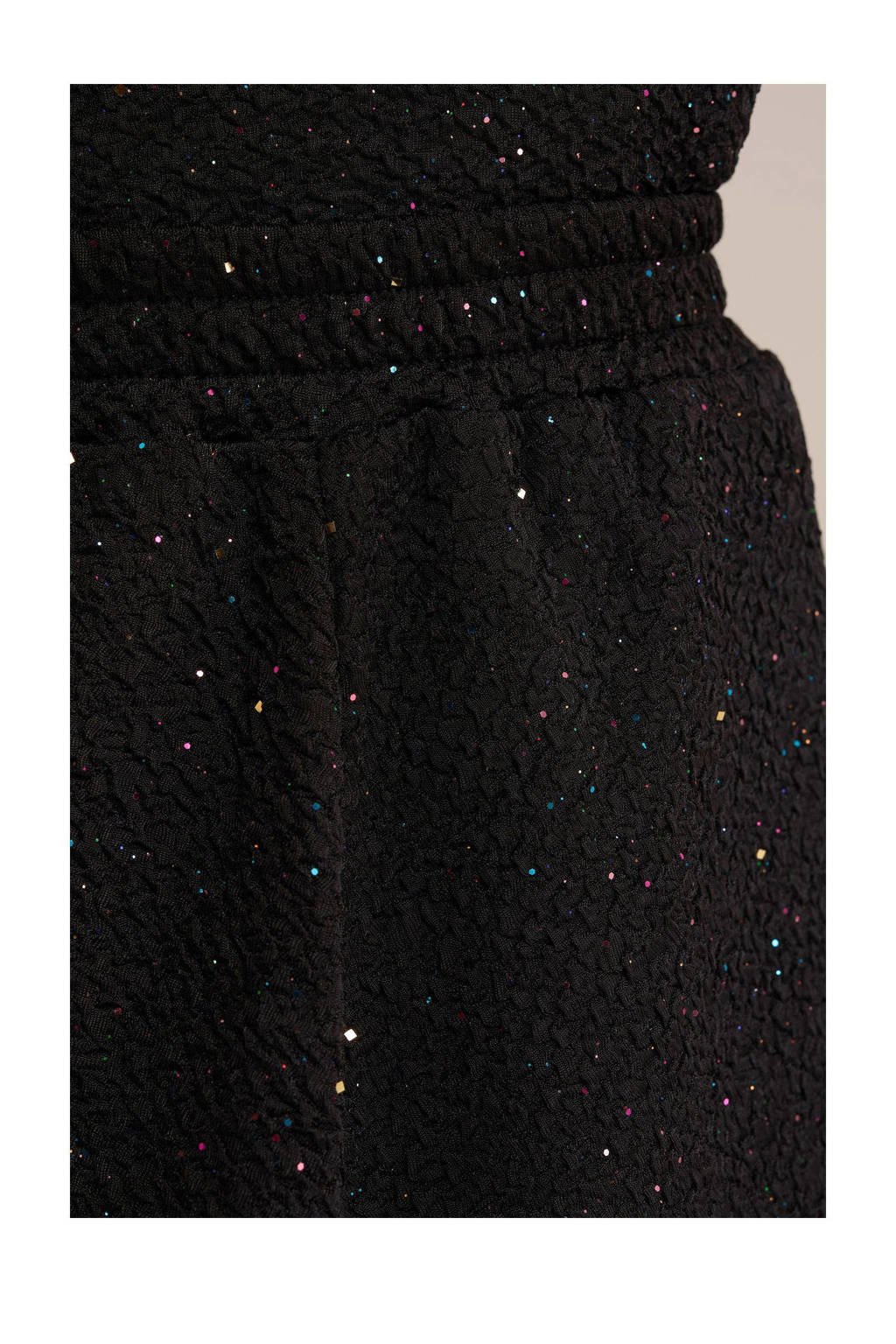 WE Fashion strokenrok glitter zwart