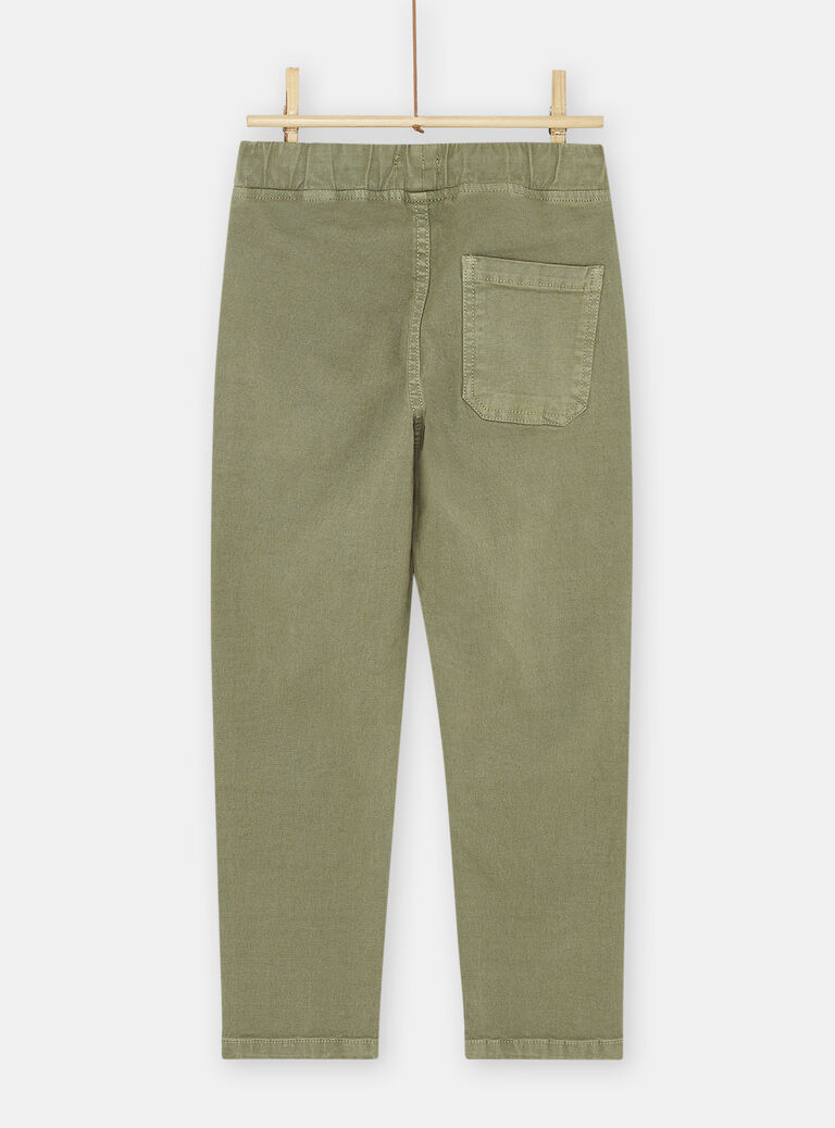 Pantalon kaki à surpiqures garçon