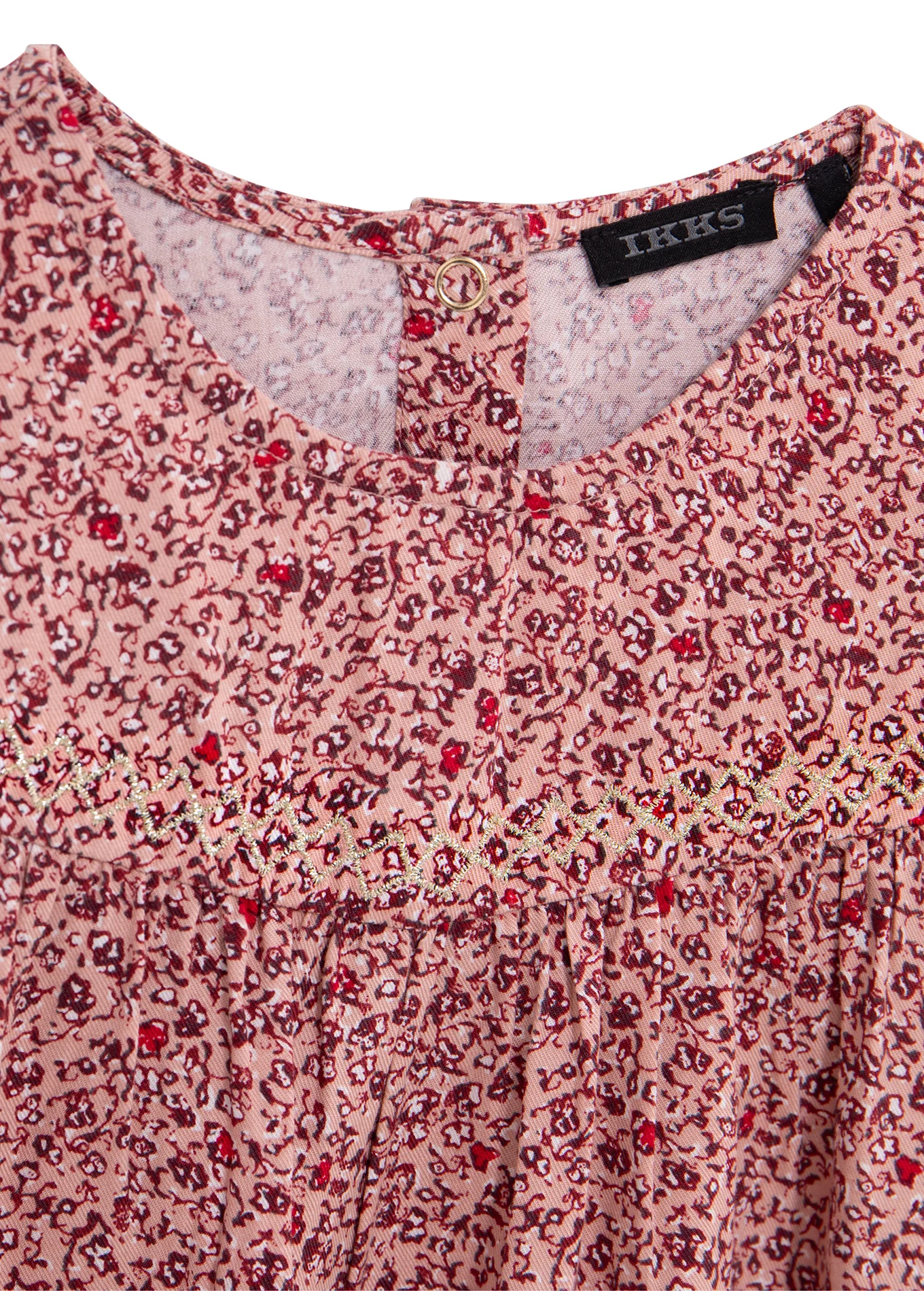 Blouse imprimée à volants | Rose