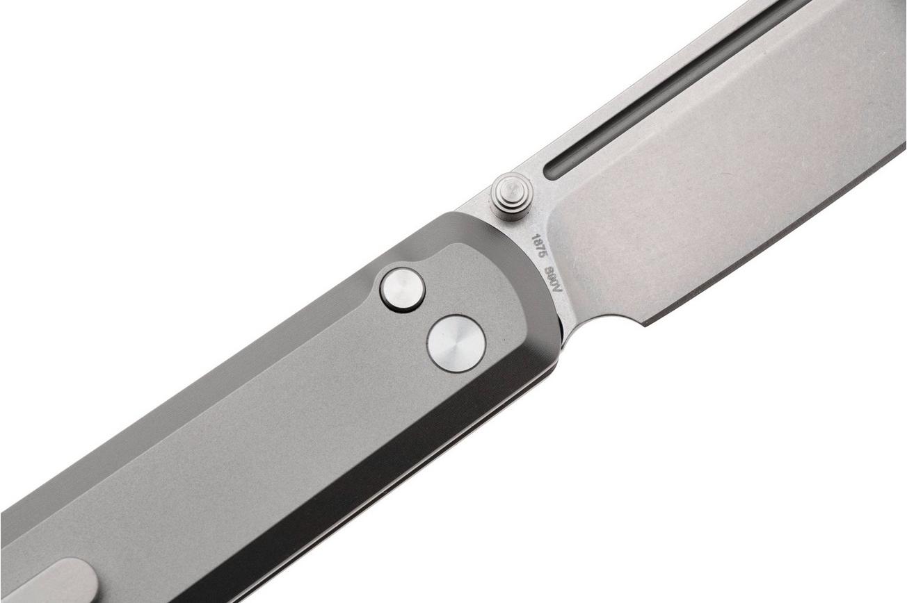 Artisan Cutlery Holm 1875G-GY, Stonewashed CPM S90V, Grey Titanium zakmes
