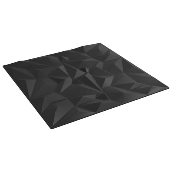 vidaXL Veggpaneler 12 stk svart 50x50 cm XPS 3 m² ametyst