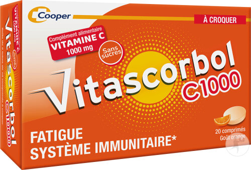 Vitascorbol Vitamine C 1000 20 Comprimés À Croquer