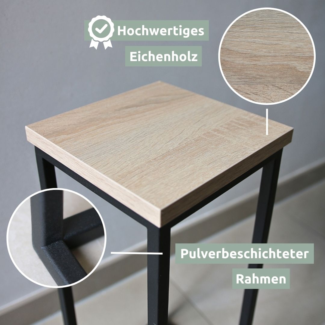 holz4home® Blumenständer | Dekoständer Sonoma Eiche | 50 cm