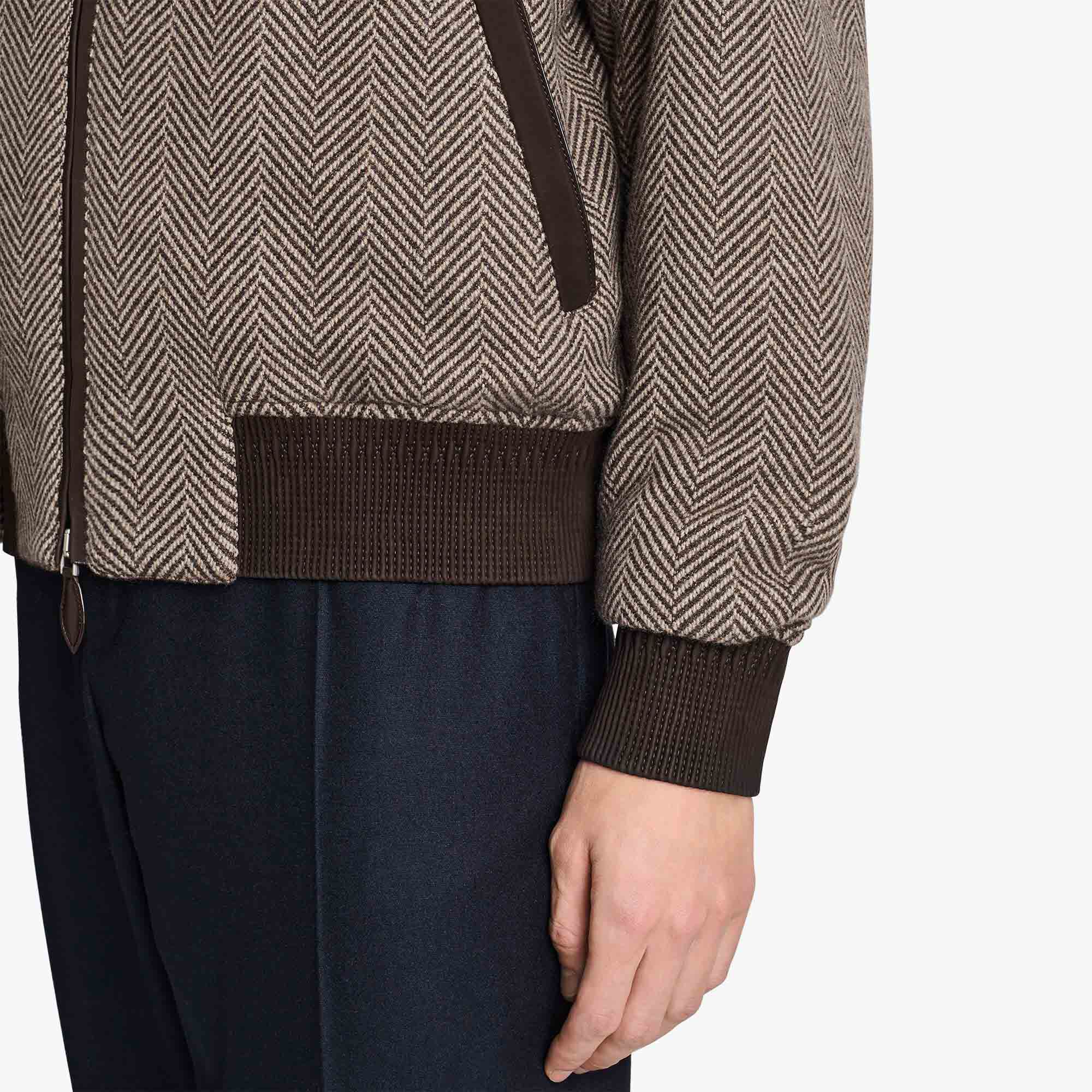 Blouson En Cachemire À Motifs Chevron