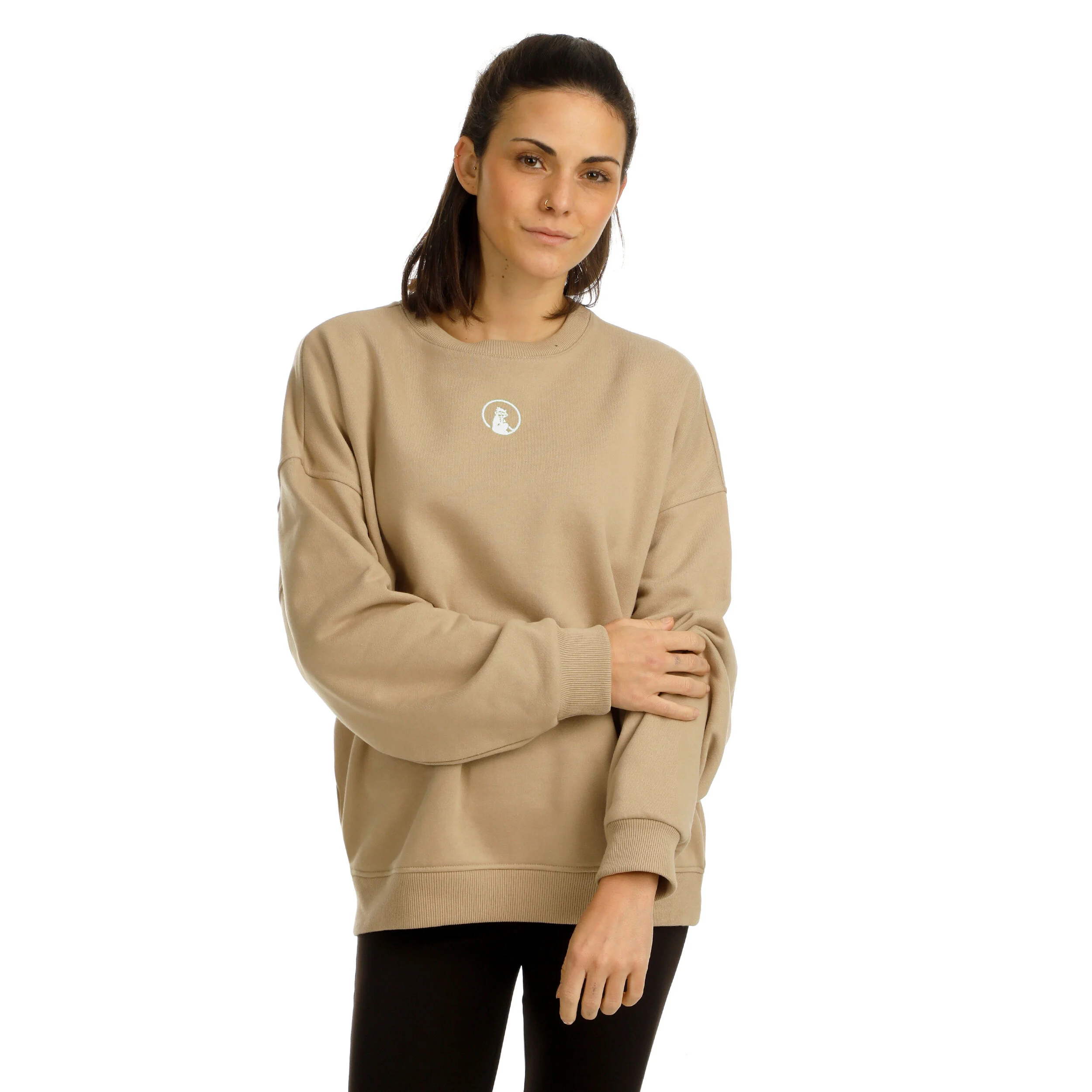 Quiet Please Wild Oversize Sweat-shirt Femmes - Beige