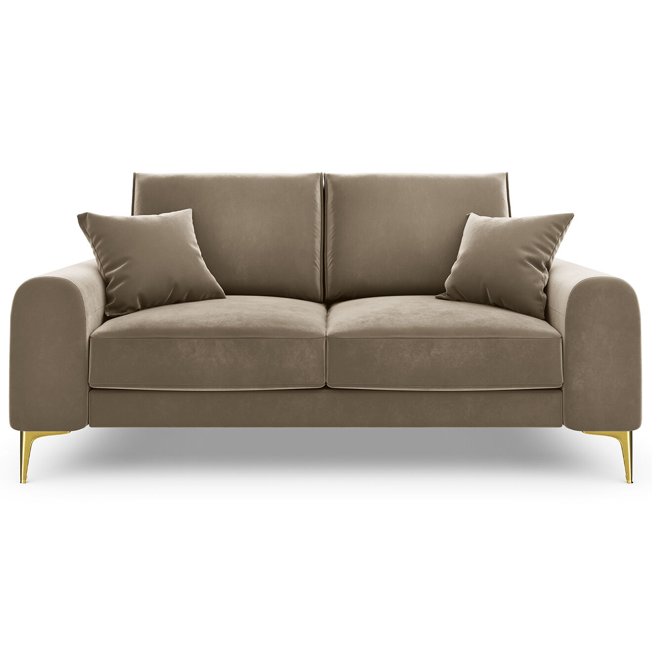 Mazzini Sofas Canapé 2 places velours madara beige - 172x102x90 cm