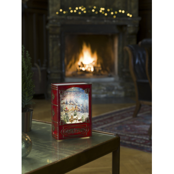 LED boek met kerstman 19,3x13,5cm