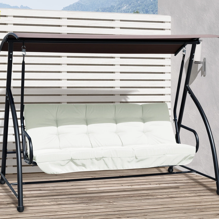 Outsunny Sitzkissen mit 6 Bändern beige