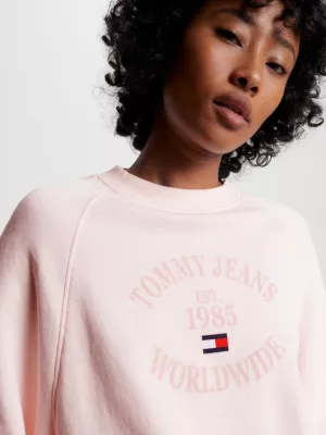 Moletom com mangas raglan e modelagem relaxada com logo