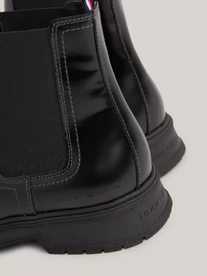 Botas Chelsea de couro sem cadarço