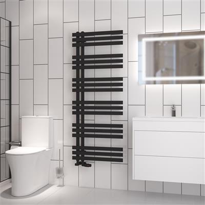 Eastbrook Hurley handdoekradiator 60x150cm 768W zwart mat met thermostaat zwart mat