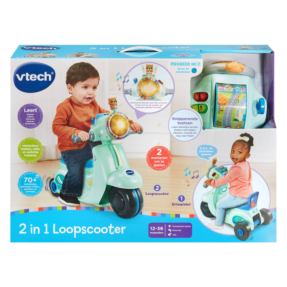 VTech Baby 2-in-1 loopscooter - blauw