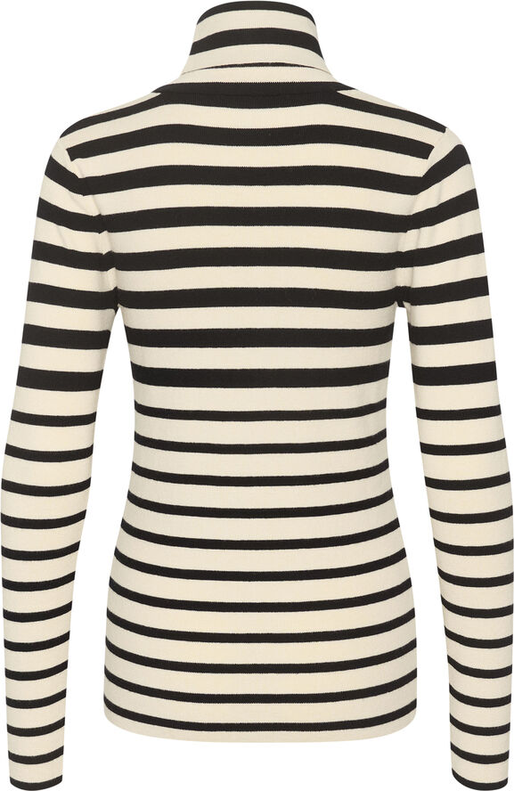 Soaked in Luxury SLSpina Striped Rollneck Black and white stripe