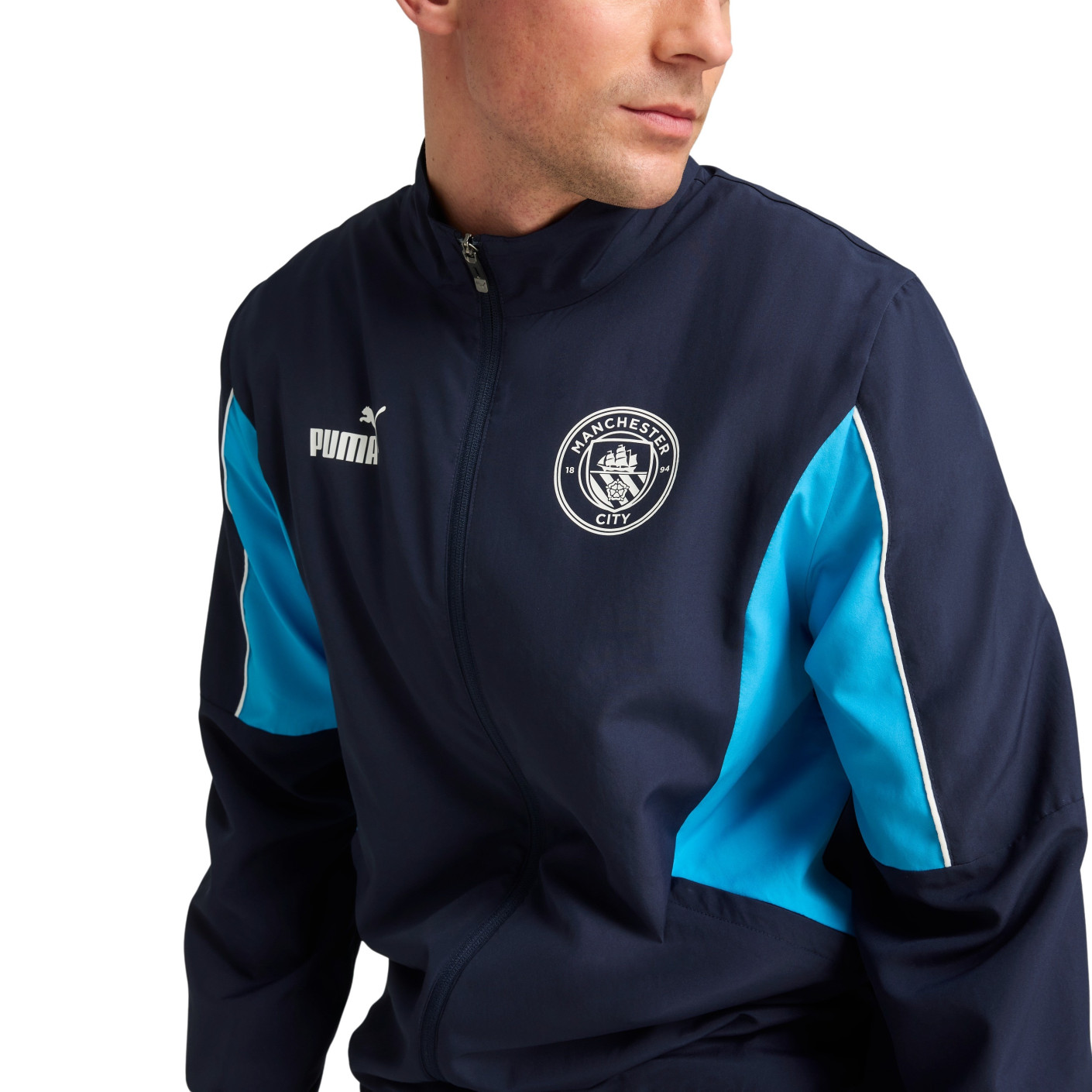 PUMA Manchester City ftblArchive Trainingsjack 2024-2025 Donkerblauw Blauw