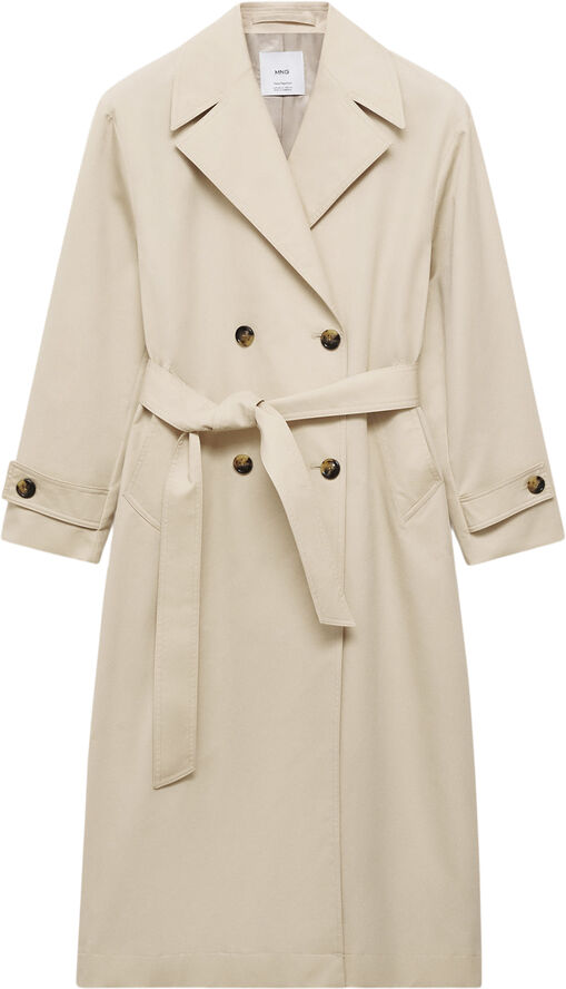 MANGO Double-button trench coat Light beige