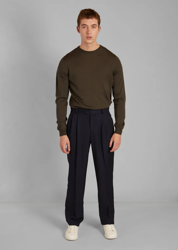 Pantalon à double plis en drap de laine L'Exception Paris