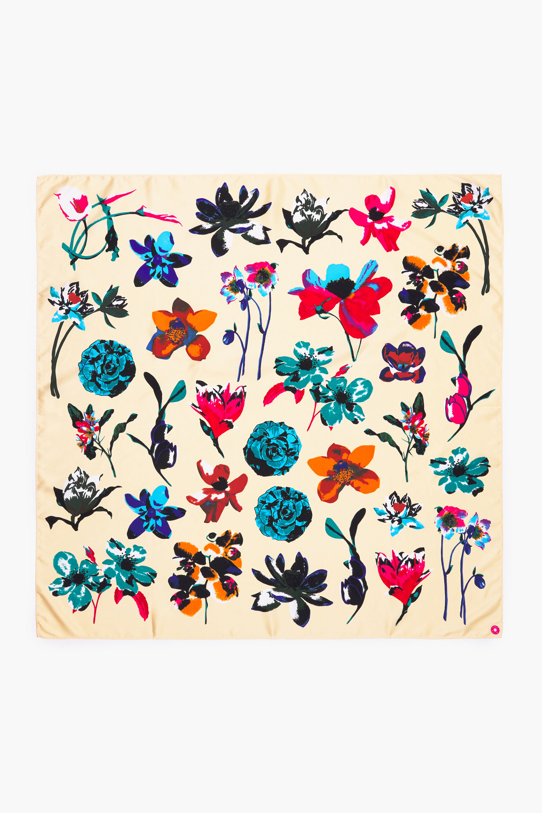lenço floral creme