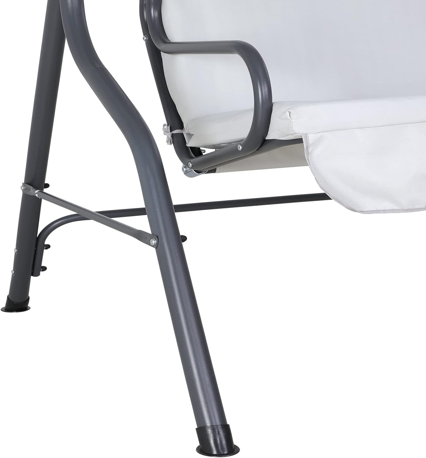Casaria® Hollywoodschaukel 2 Sitzer Wetterfest Balkon 200kg Belastbar Gartenschaukel mit Dach Hellgrau Anti-Rutsch-Füße Garten Terrasse Schaukel 140cm Rückenlehne