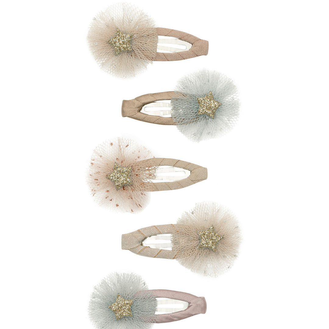 mimi & lula haarspeldjes mini tulle rosette - neutral - 5st