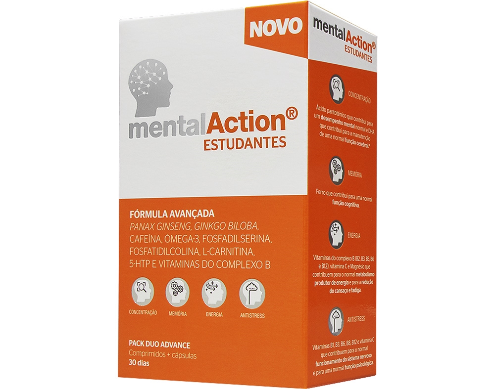 SUPLEMENTO MENTALACTION ESTUDANTE 30 COMPRIMIDOS 30 CAPSULAS