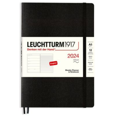 Black A5 Wkly Notes Soft Diary 2024 (Diary)