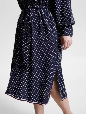 Vestido midi camisa Curve com estampa de bolinhas
