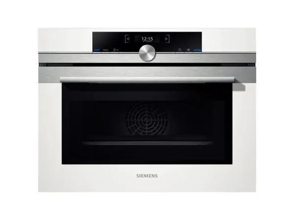 Siemens iQ700 CM633GBW1 - Kombinationsovn - til indbygning - niche - bredde: 56 cm - dybde: 55 cm - højde: 45 cm - hvid