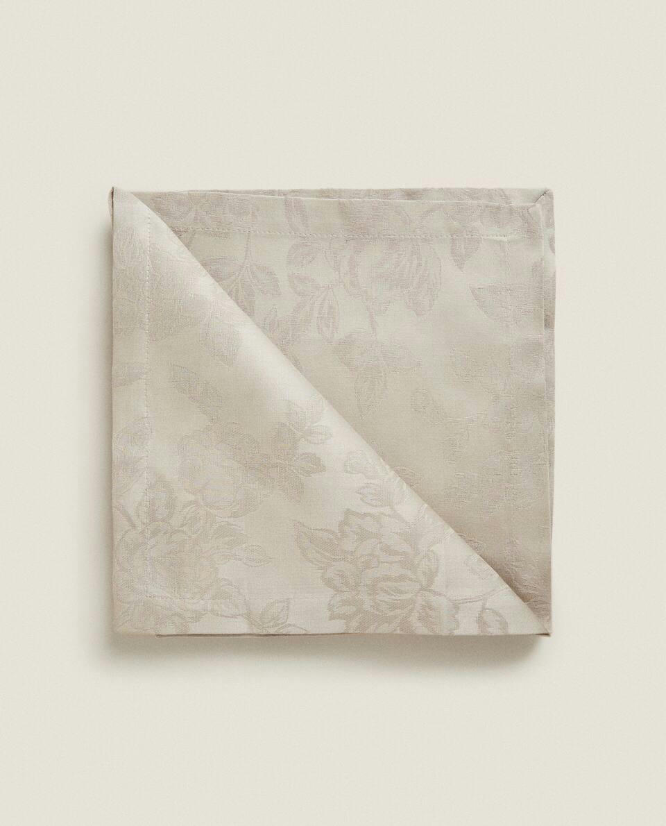 Guardanapos florais em jacquard (pacote com 2)