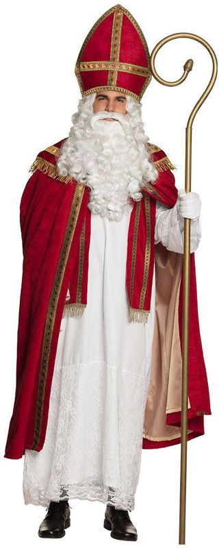 Sinterklaas Kostuum - Rood - Fluweel - Inclusief Mantel en Mijter