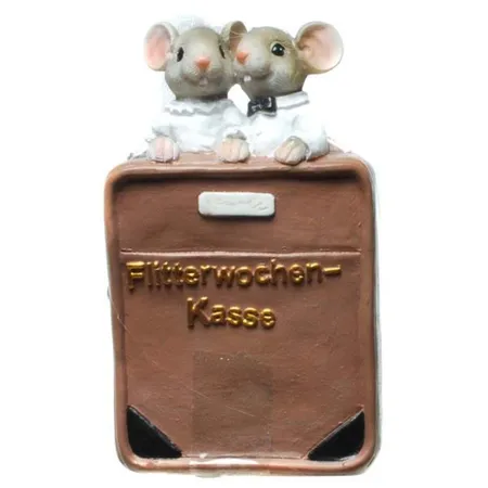 Udo Schmidt Spardose Flitterwochen Kasse mit Brautpaar Mäuse