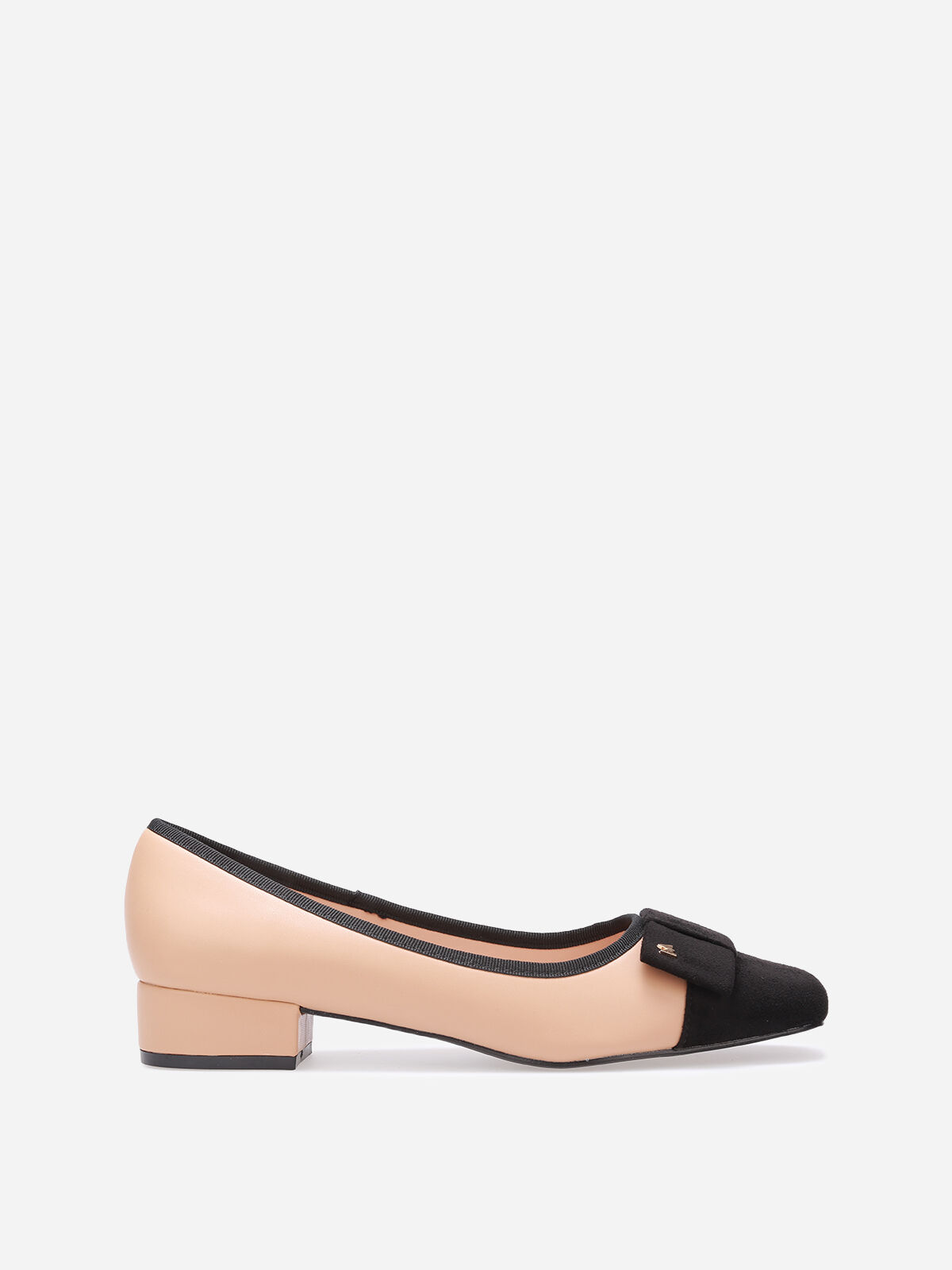 Ballerines à bout carré et nœud grandes tailles- Beige