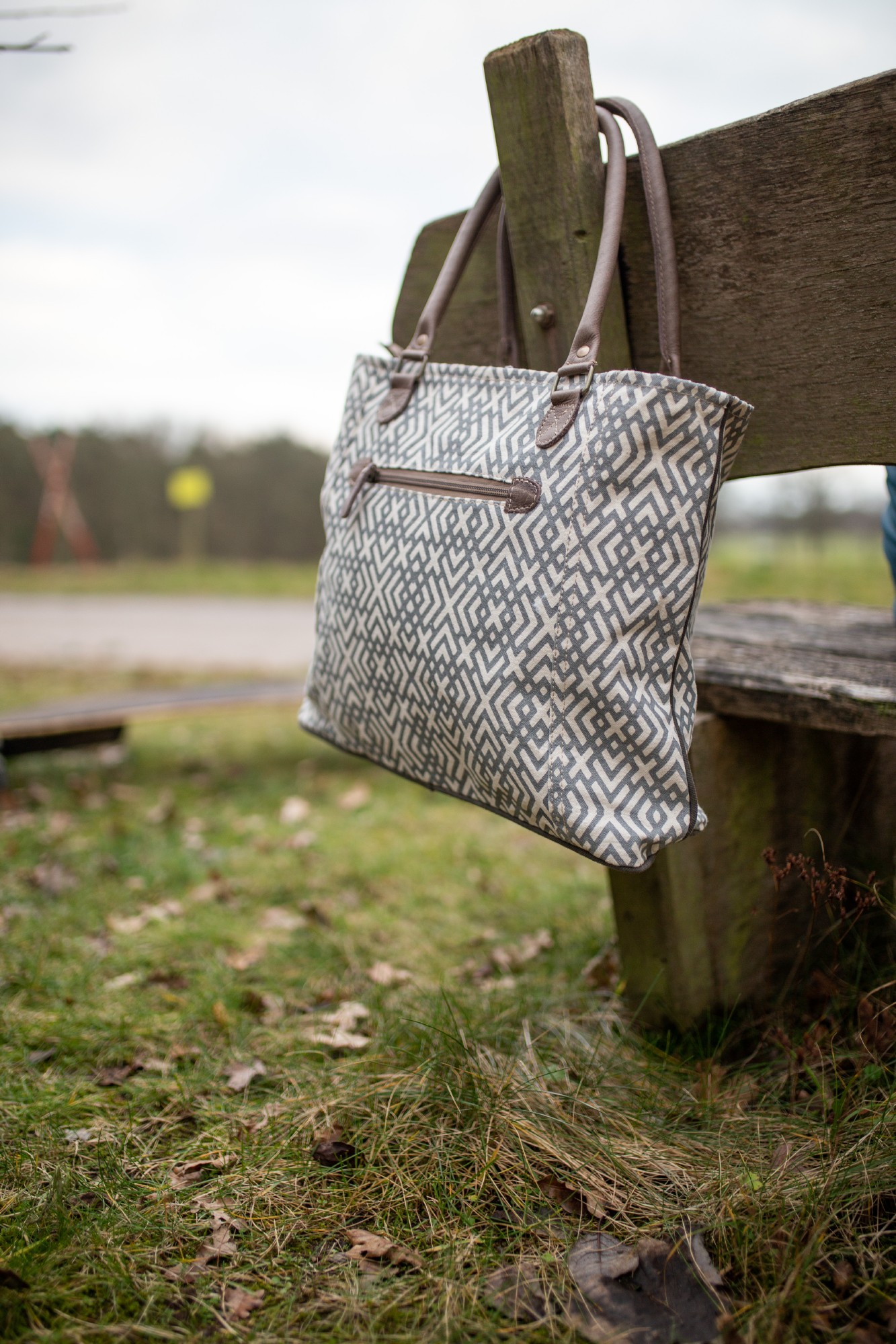 Tasche 'Weannie', weiß-grau, B 45 cm, H 34 cm günstig bestellen