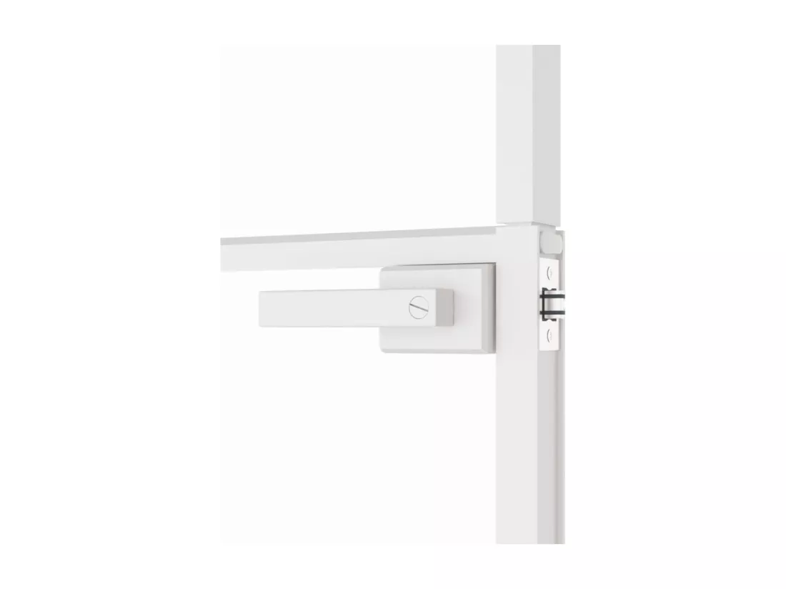 Porte d'intérieur Blanc 93x201,5 cm Trempé verre aluminium fin