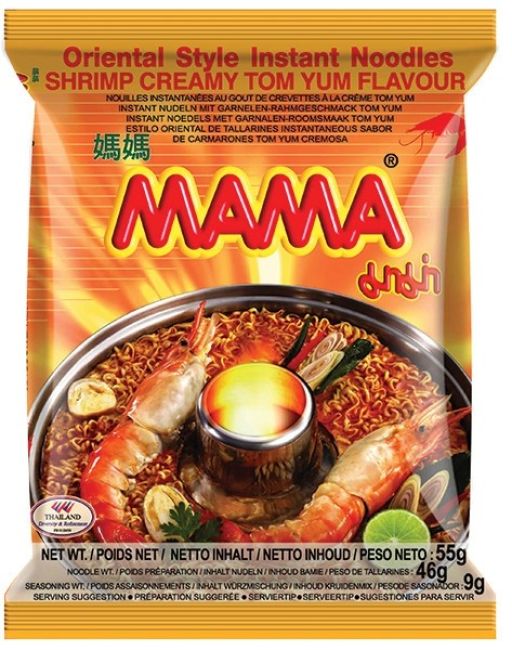 Mama Instant Noedels Romige Tom Yum Garnalen Smaak 55g