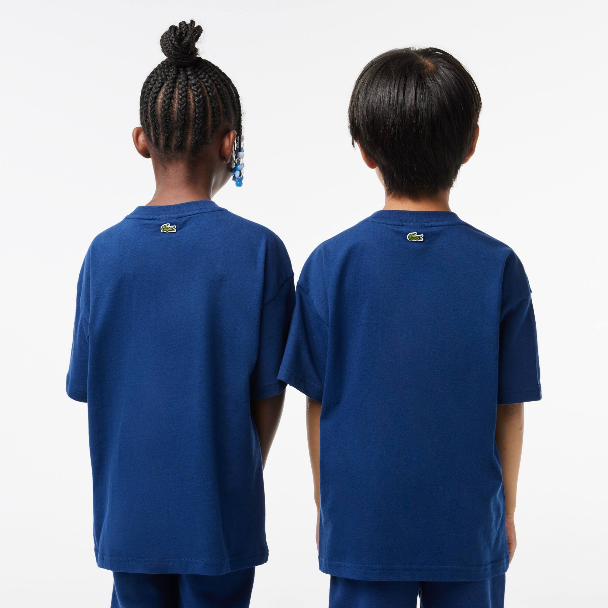 T-shirt avec imprimé graphique en coton T-Shirts & Chemises - Bleu - Lacoste - Enfant