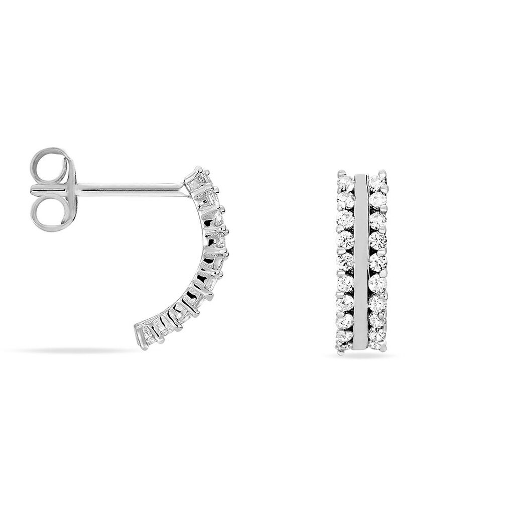 Créoles Sophie Rondes Argent Blanc Oxyde De Zirconium