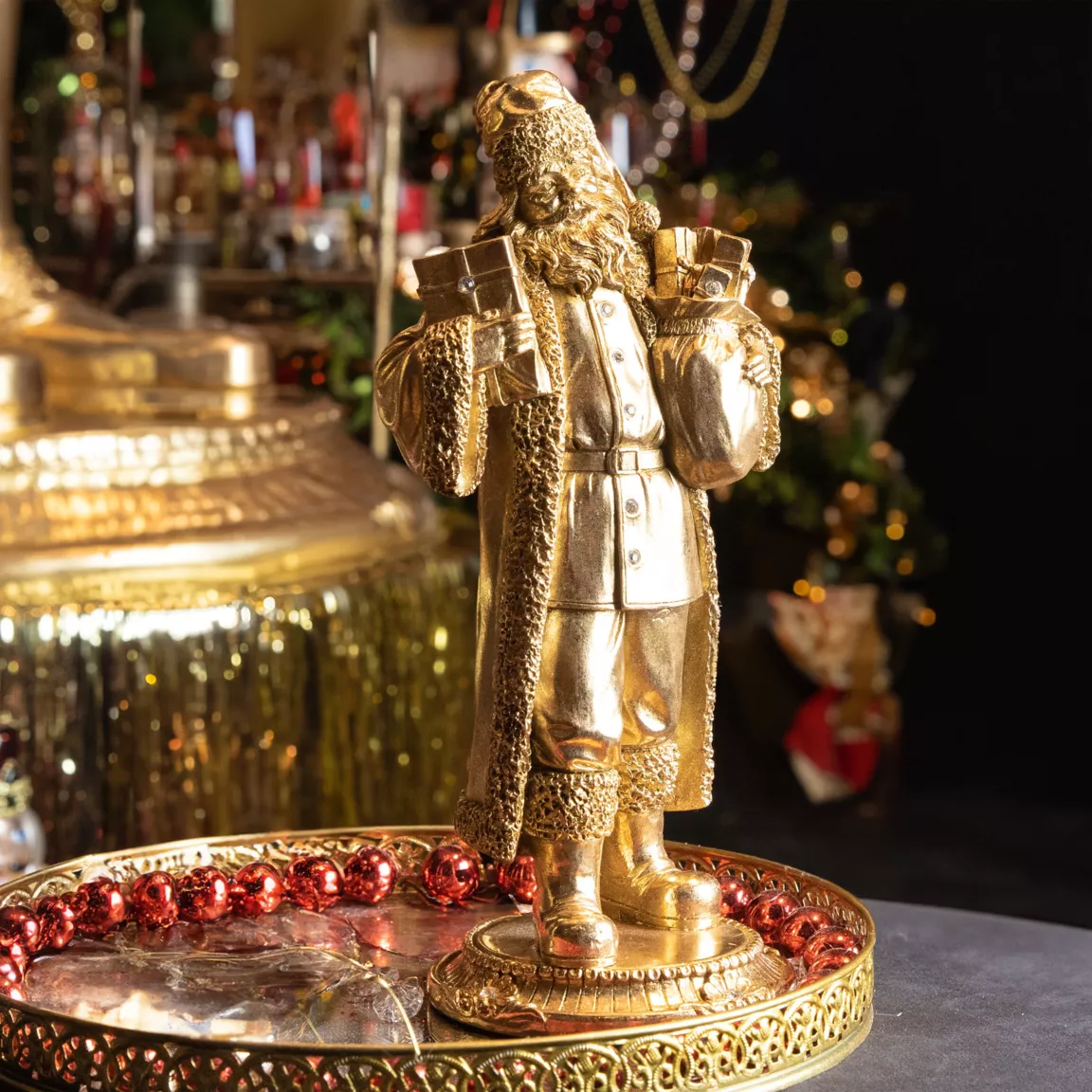 Statue Père Noël (H28 cm) Maestro en or