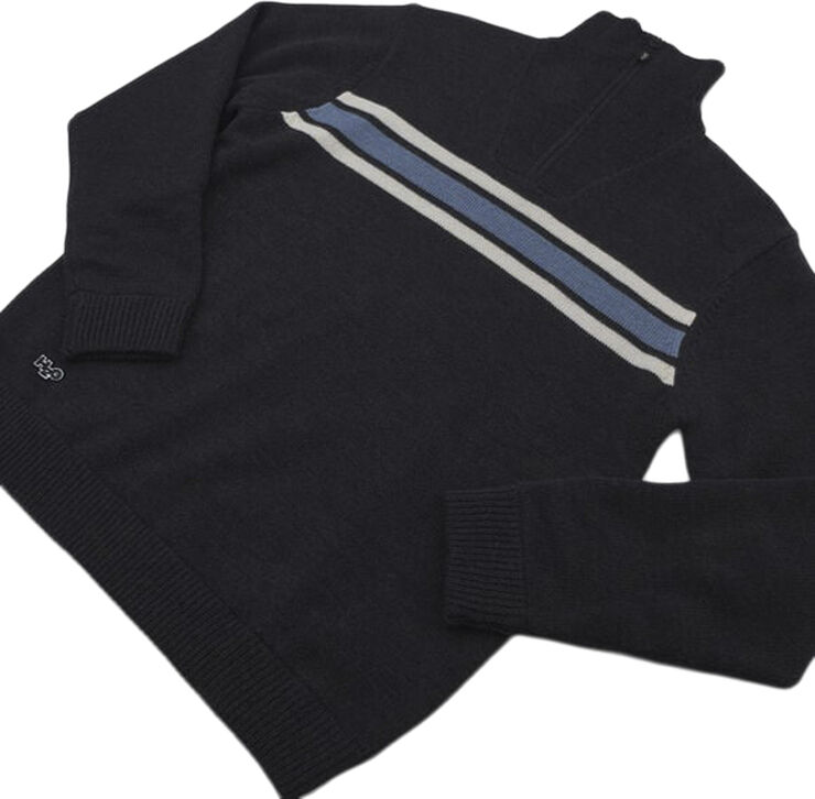 H2O Icon Stripe Wind Knit striktrøje Sort