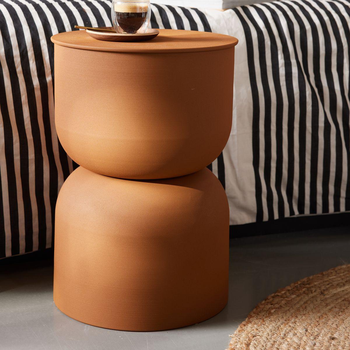 TABOURET TABLE APPOINT 30X30X46CM CARAMEL MOKA