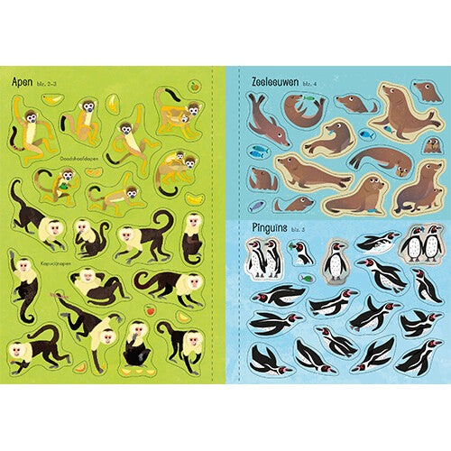 Uitgeverij usborne eerste stickerboekje dierentuin