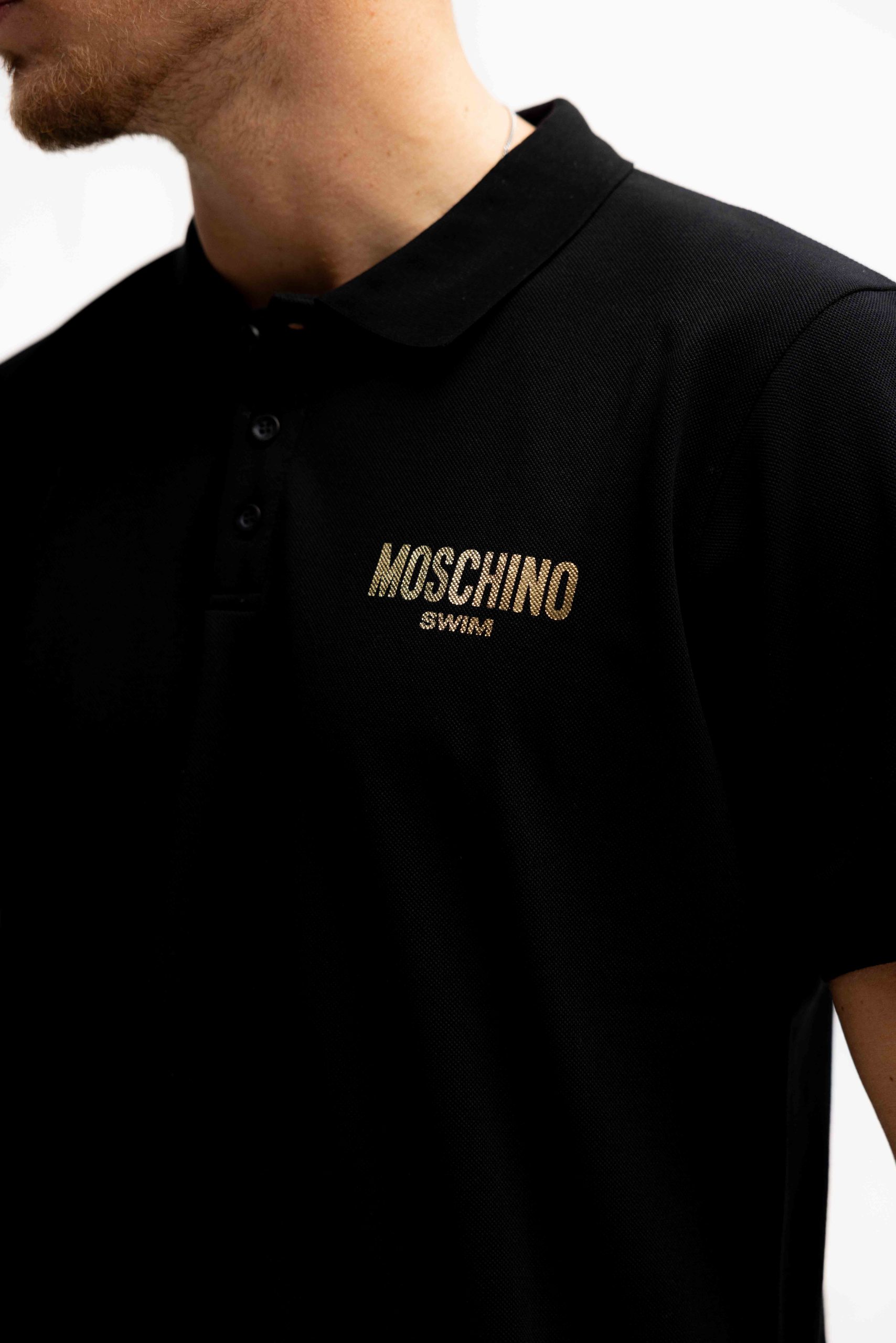 Moschino Swim Polo Heren Zwart