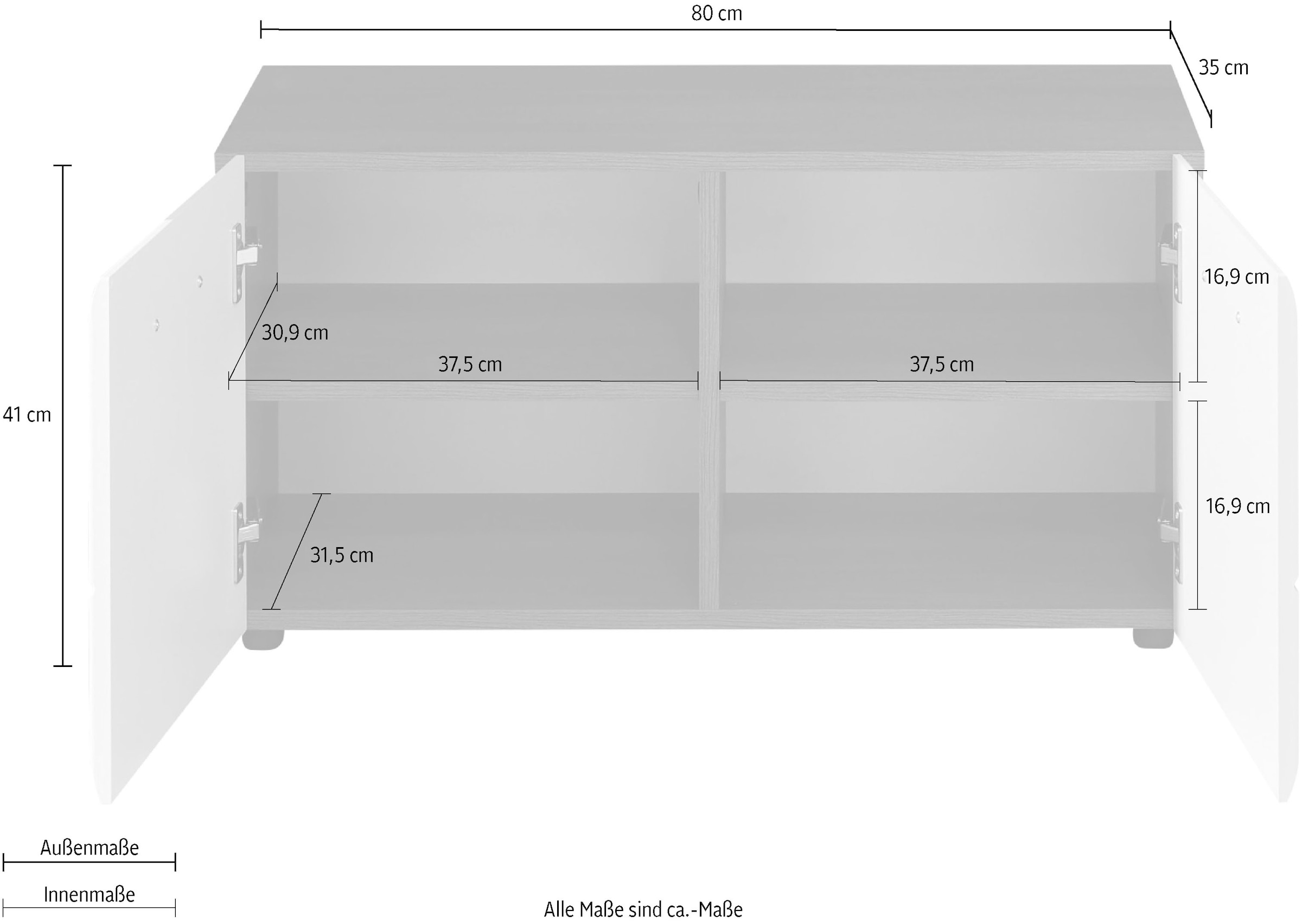 INOSIGN Sitzbank »Sovana« Sitzbank mit 2 Türen - (B/T/H) 80/35/41 cm