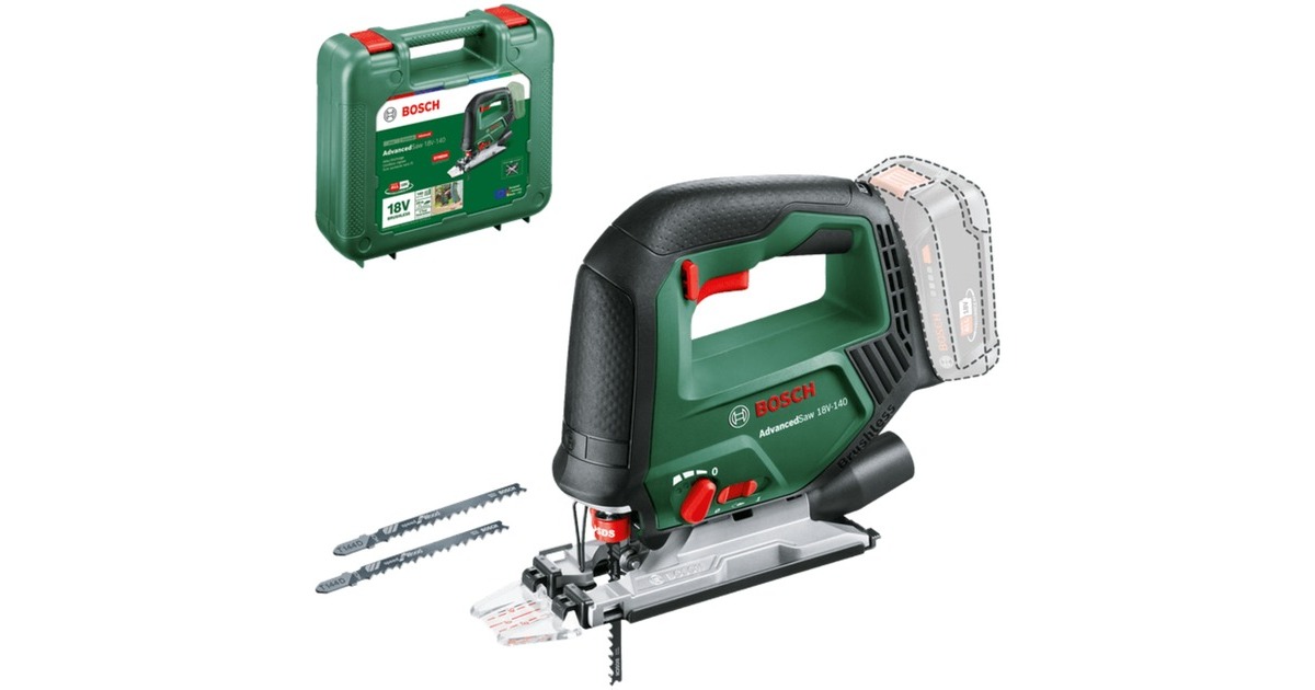 BoschAccudecoupeerzaag AdvancedSaw 18V-140  (Groen, POWER FOR ALL ALLIANCE, Accu en oplader niet inbegrepen)