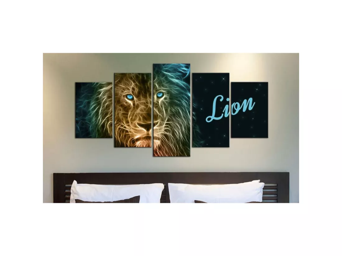 Tableau lion d'or - 200 x 100 cm