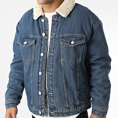 Veste Jean Col Mouton Rick Bleu Denim