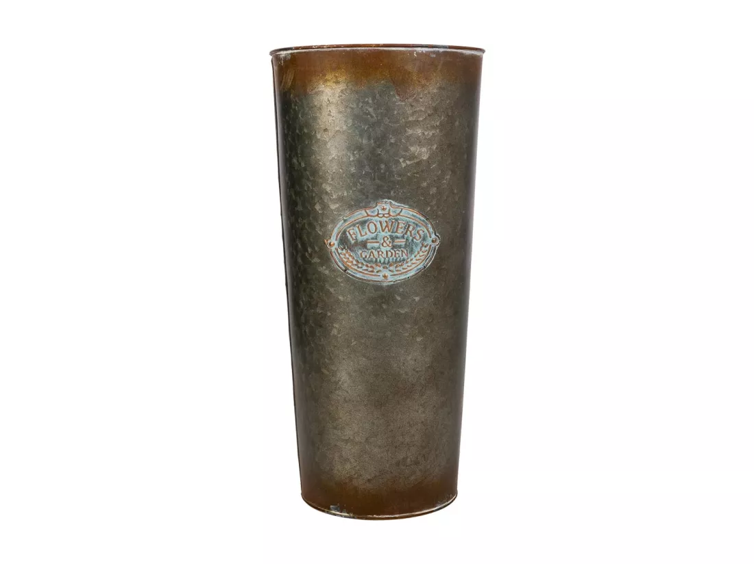 Vase en métal doré d23.5x50h b:18