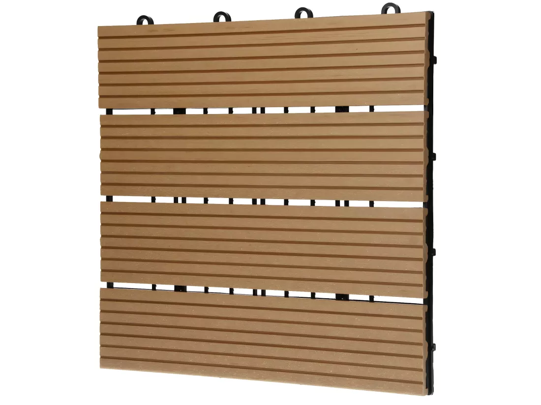WPC Carreaux 30x30 cm 44 Pièces par 4m² avec Aspect de Bois Teak ECD Germany