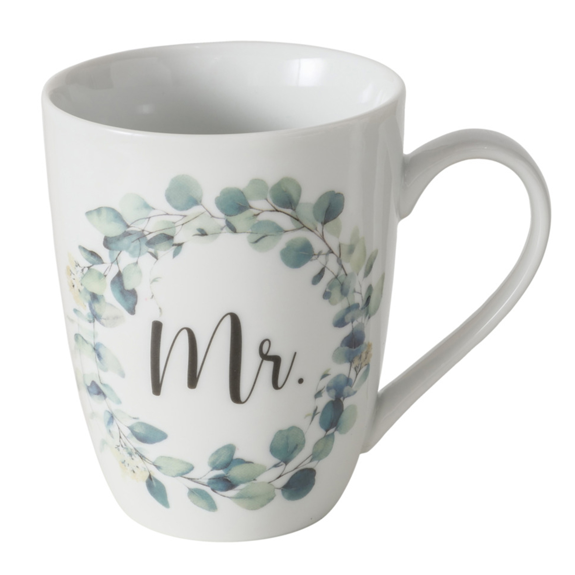 2-teiliges Becher-Set MR. & MRS - weiß-grün