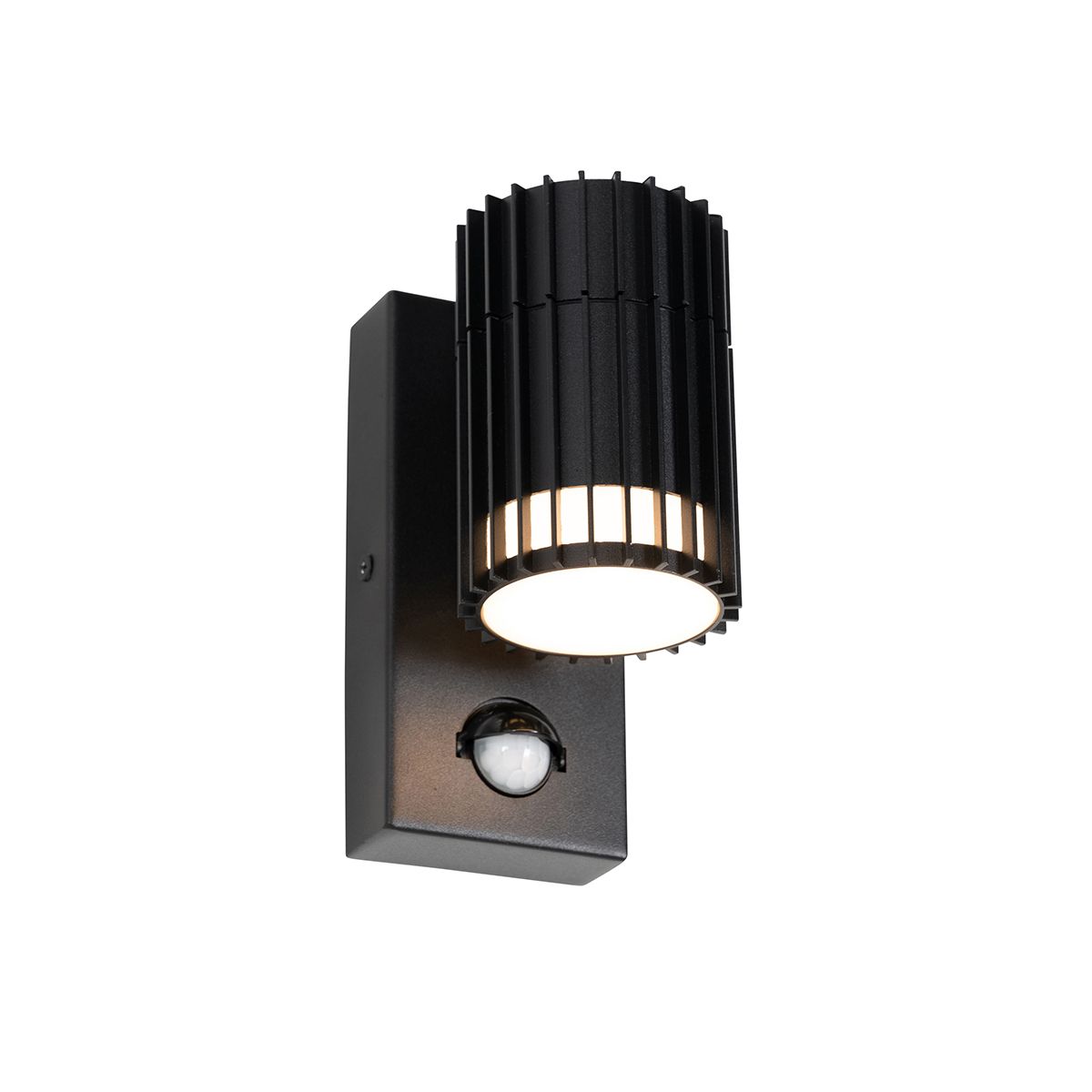 Design buiten wandlamp zwart met bewegingssensor IP44 - Boris