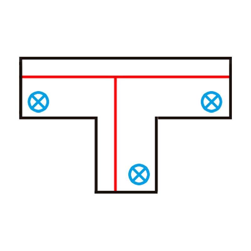 T-Koppelstuk voor 3-fase rail links T wit